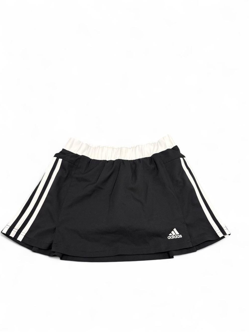 adidas Black Skort with White Waistband and Side Stripes